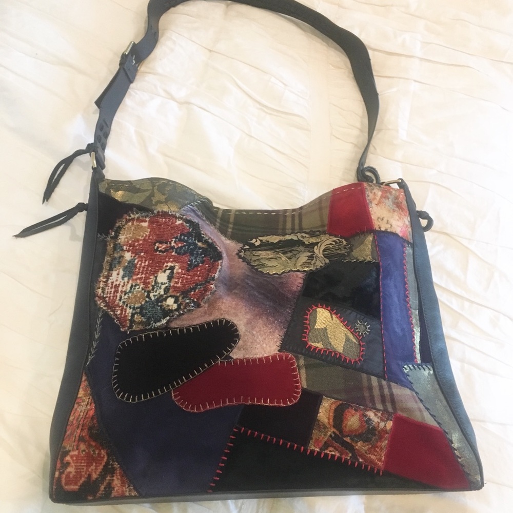 Ralph Lauren embroidered patchwork mailbag